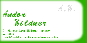 andor wildner business card